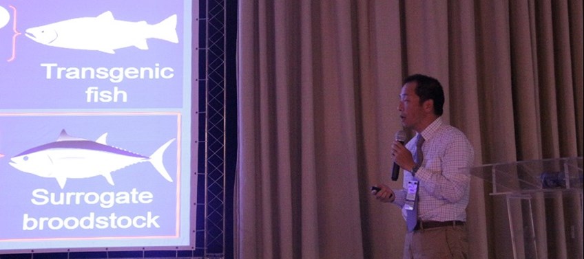 Pesquisador japonês Goro Yoshizaki foi o conferencista na abertura do Simpósio Internacional sobre Fisiologia da Reprodução de Peixes. (Foto Cimone Barros/Inpa)